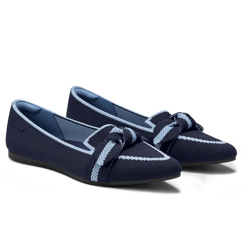 VIVAIA Michelle 2.0 Pointed-Toe Bow Slip on Loafers size 39.5 US 9 - No insoles.
